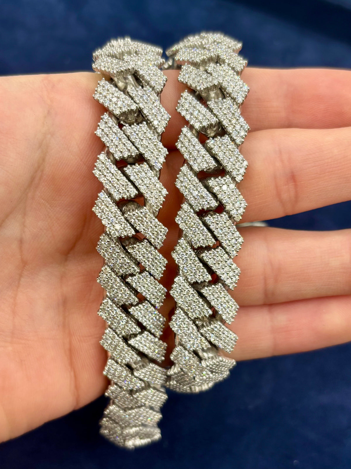 14K 16.5mm Jumbo White Gold and Diamond Cuban Link Chain - additional product view 6