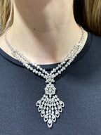 14K Gold BRIDAL BAGUETTE PEAFOWL TENNIS Diamond NECKLACE - additional product view 3