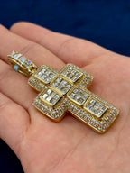 14K Gold Robust Diamond Cross Pendant - additional product view 4