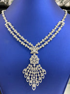 14K Gold BRIDAL BAGUETTE PEAFOWL TENNIS Diamond NECKLACE - additional product view 5