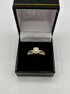 14K Gold Lovely Emerald Cut Lab Diamond Center Engagement Ring - additional product view 8