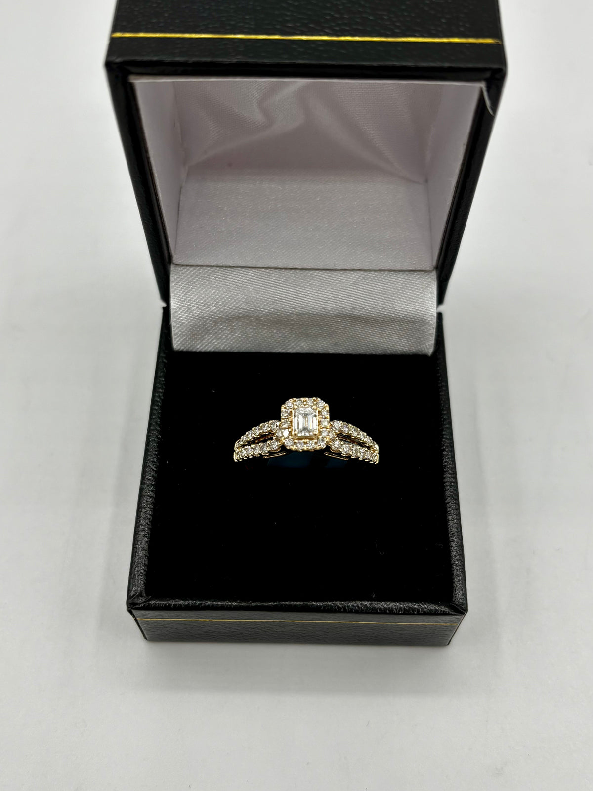 14K Gold Lovely Emerald Cut Lab Diamond Center Engagement Ring - additional product view 8