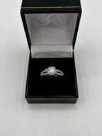 14K Gold Lovely Emerald Cut Lab Diamond Center Engagement Ring - additional product view 9