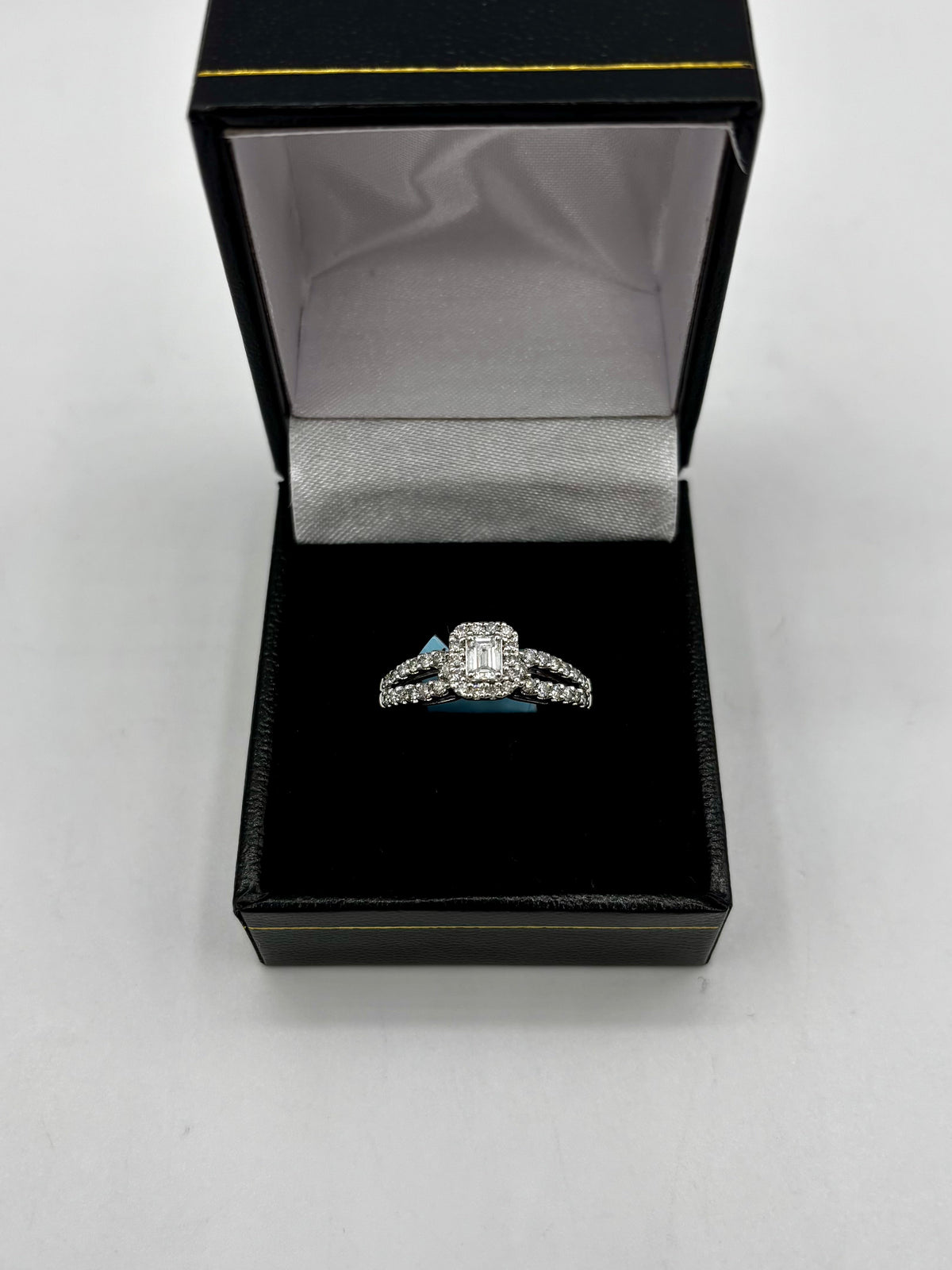 14K Gold Lovely Emerald Cut Lab Diamond Center Engagement Ring - additional product view 9