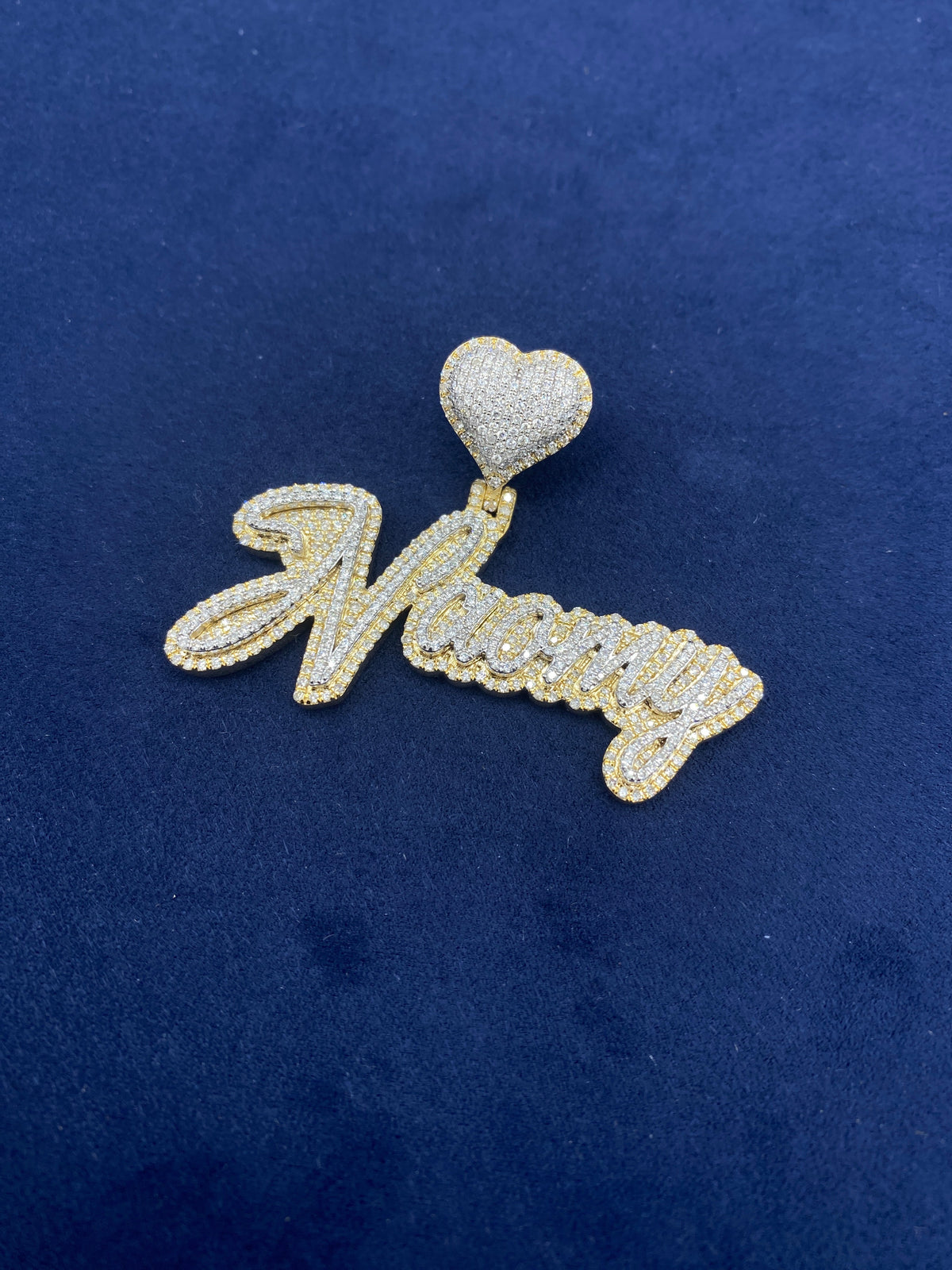 10K Gold Custom Naomy Name Diamond Pendant - additional product view 4