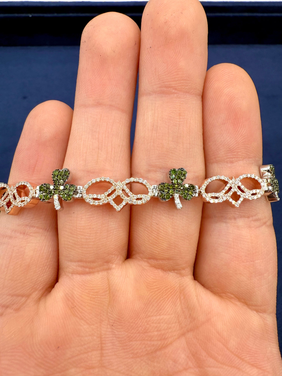 14K Gold Lucky Clover Diamond Bracelet - additional product view 4