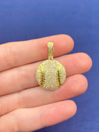 10K Gold Baseball Custom Diamond Pendant - additional product view 3
