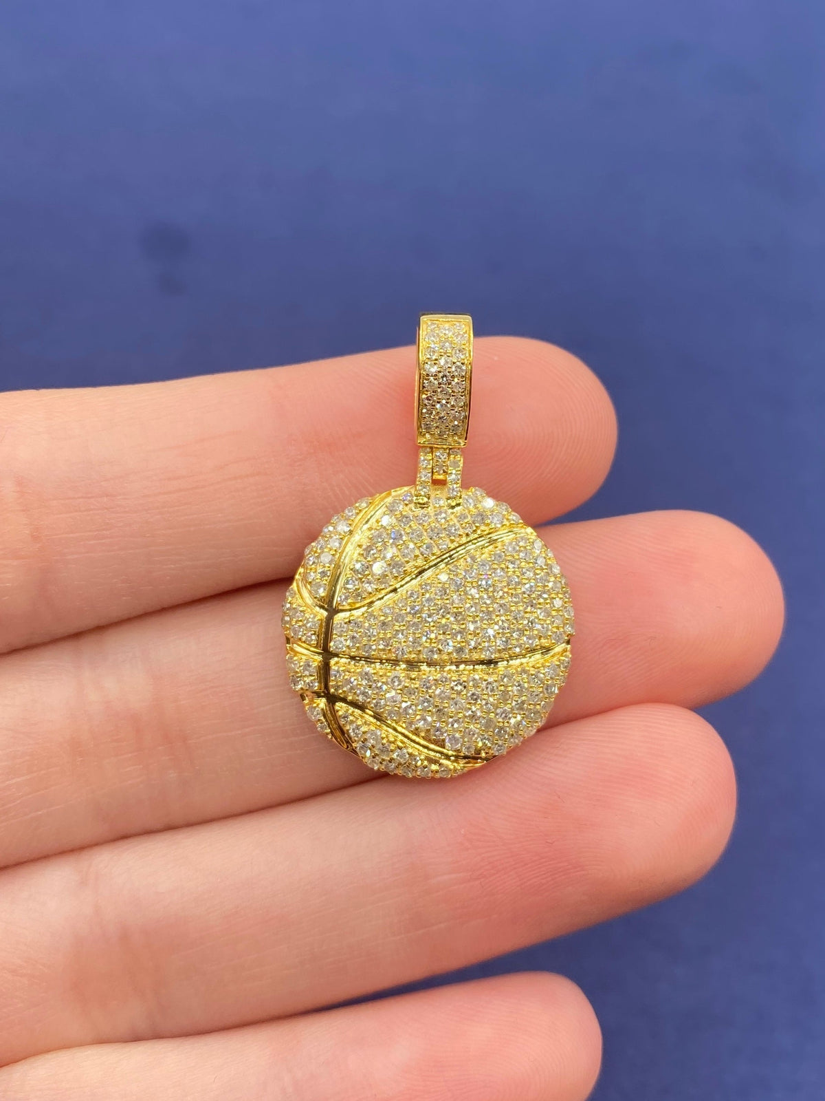 10K Gold Basketball Custom Diamond Pendant - additional product view 3
