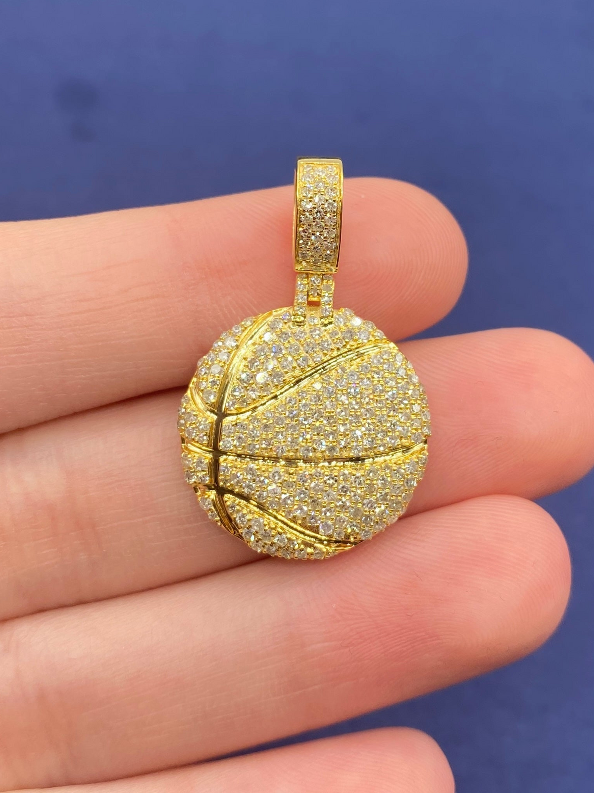 10K Gold Basketball Custom Diamond Pendant - additional product view 4