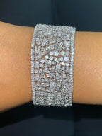 14K Thick Fabric Diamond Bracelet - additional product view 2