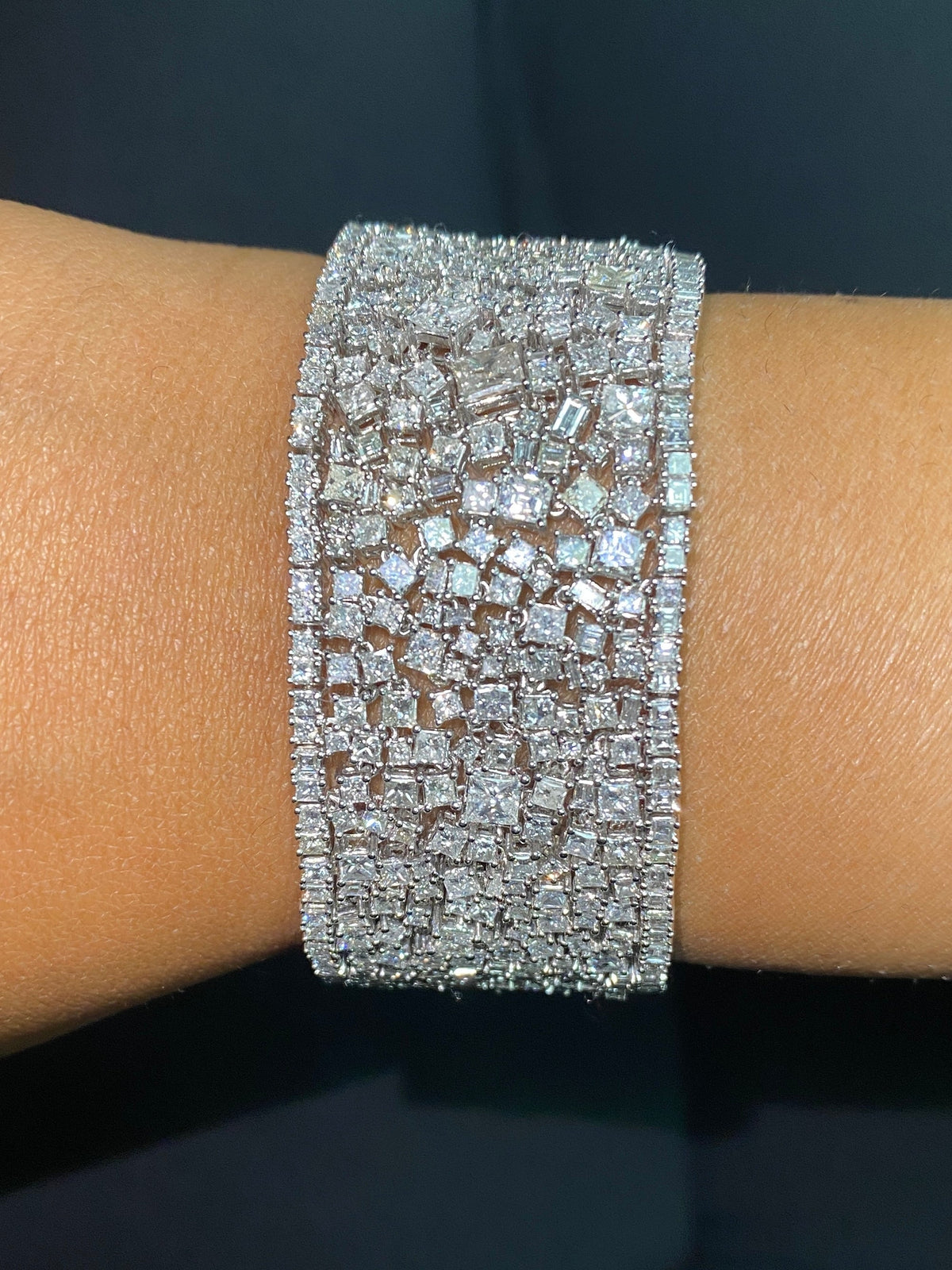14K Thick Fabric Diamond Bracelet - additional product view 2