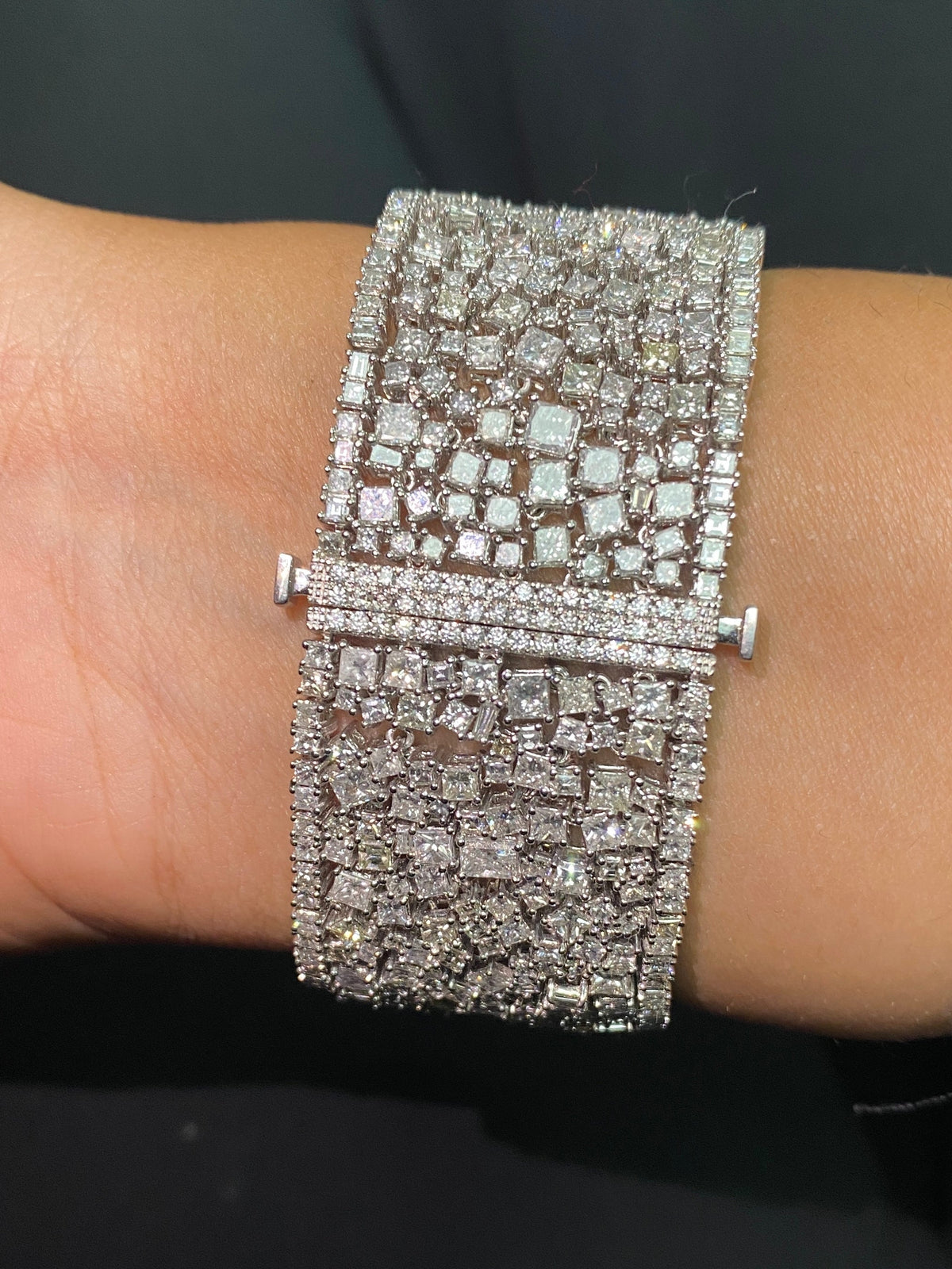 14K Thick Fabric Diamond Bracelet - additional product view 3