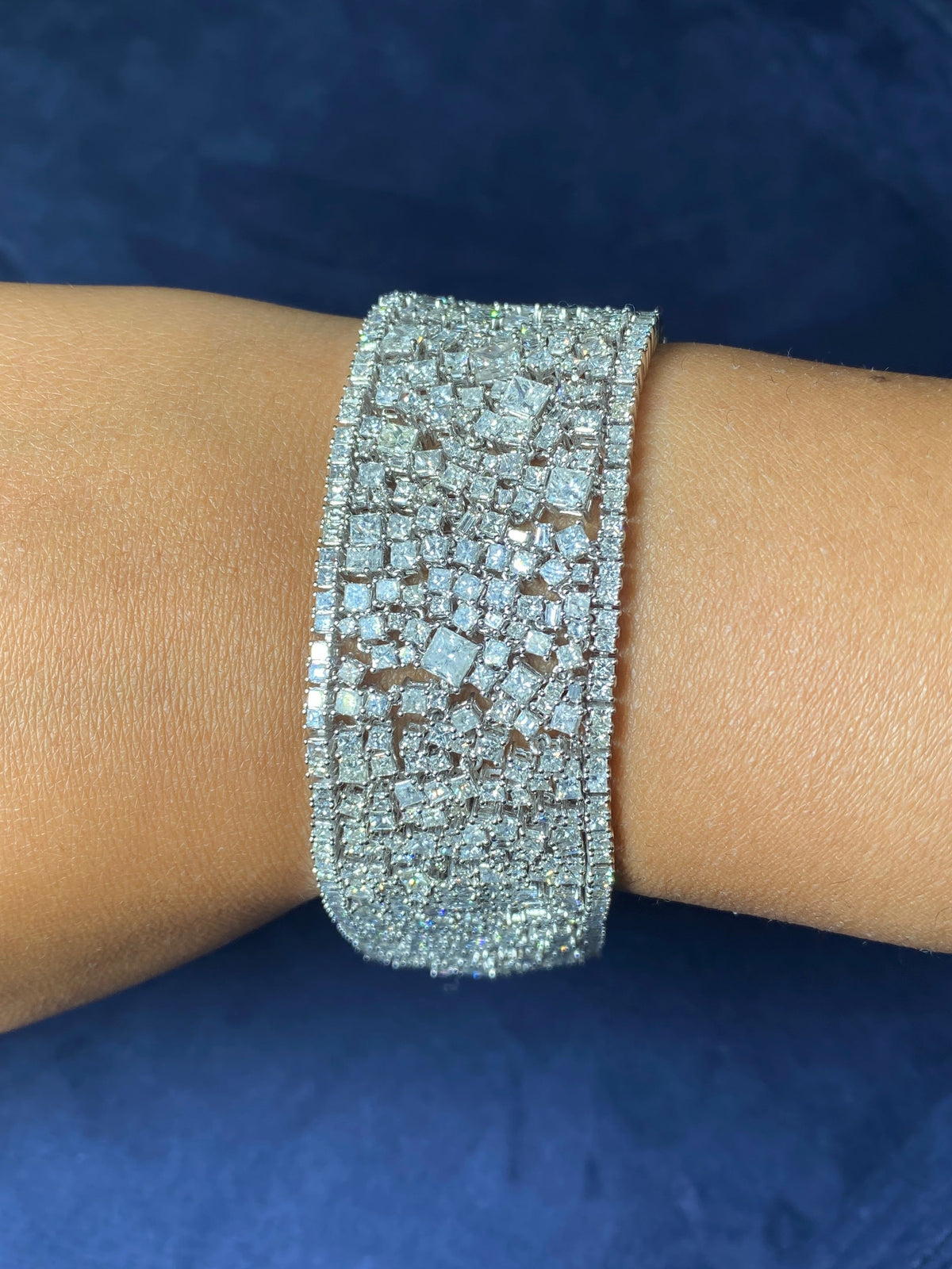 14K Thick Fabric Diamond Bracelet - additional product view 5