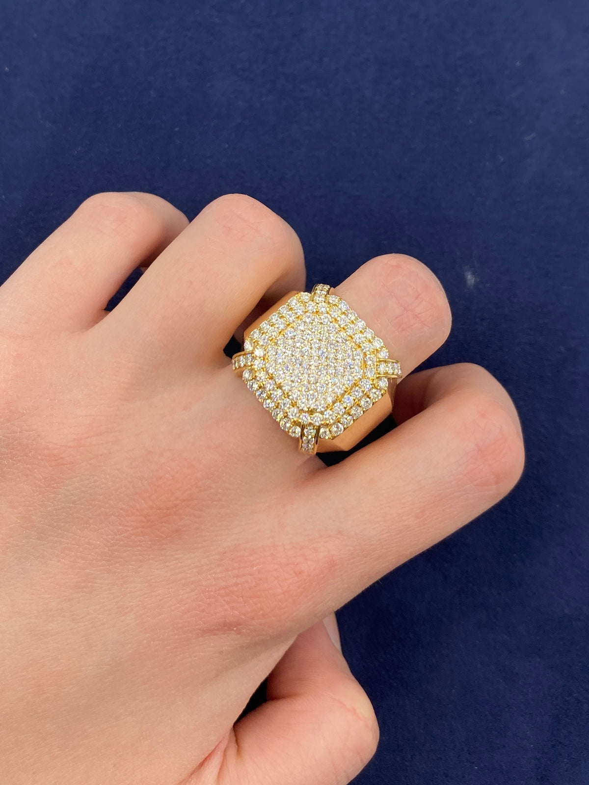 14K Gold Jumbo Chunky Box Diamond Ring - additional product view 4