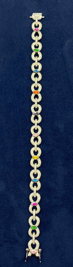 10K Gold Infinity Colored Stones Diamond Bracelet - additional product view 3