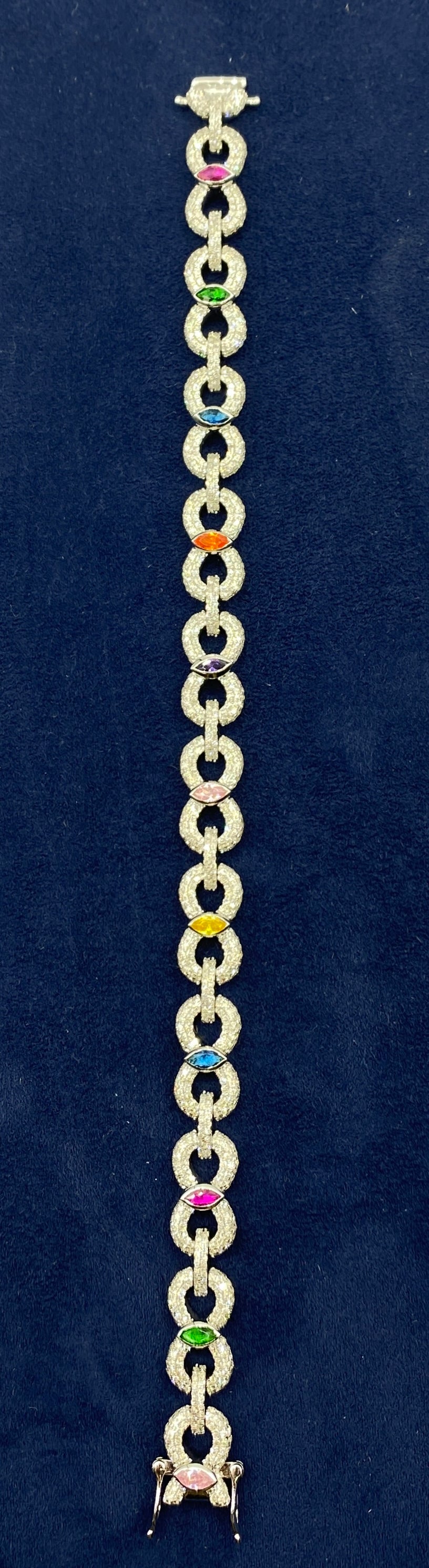 10K Gold Infinity Colored Stones Diamond Bracelet - additional product view 3