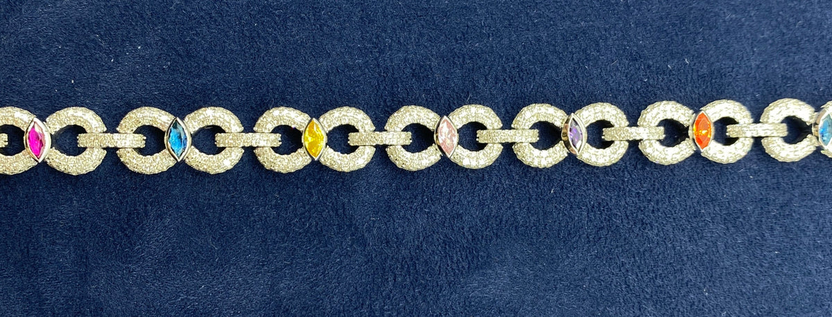10K Gold Infinity Colored Stones Diamond Bracelet - additional product view 4