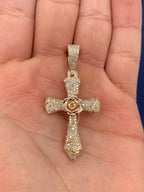 10K Gold La Rosa Cross Diamond Pendant - additional product view 2