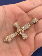 10K Gold La Rosa Cross Diamond Pendant - additional product view 3