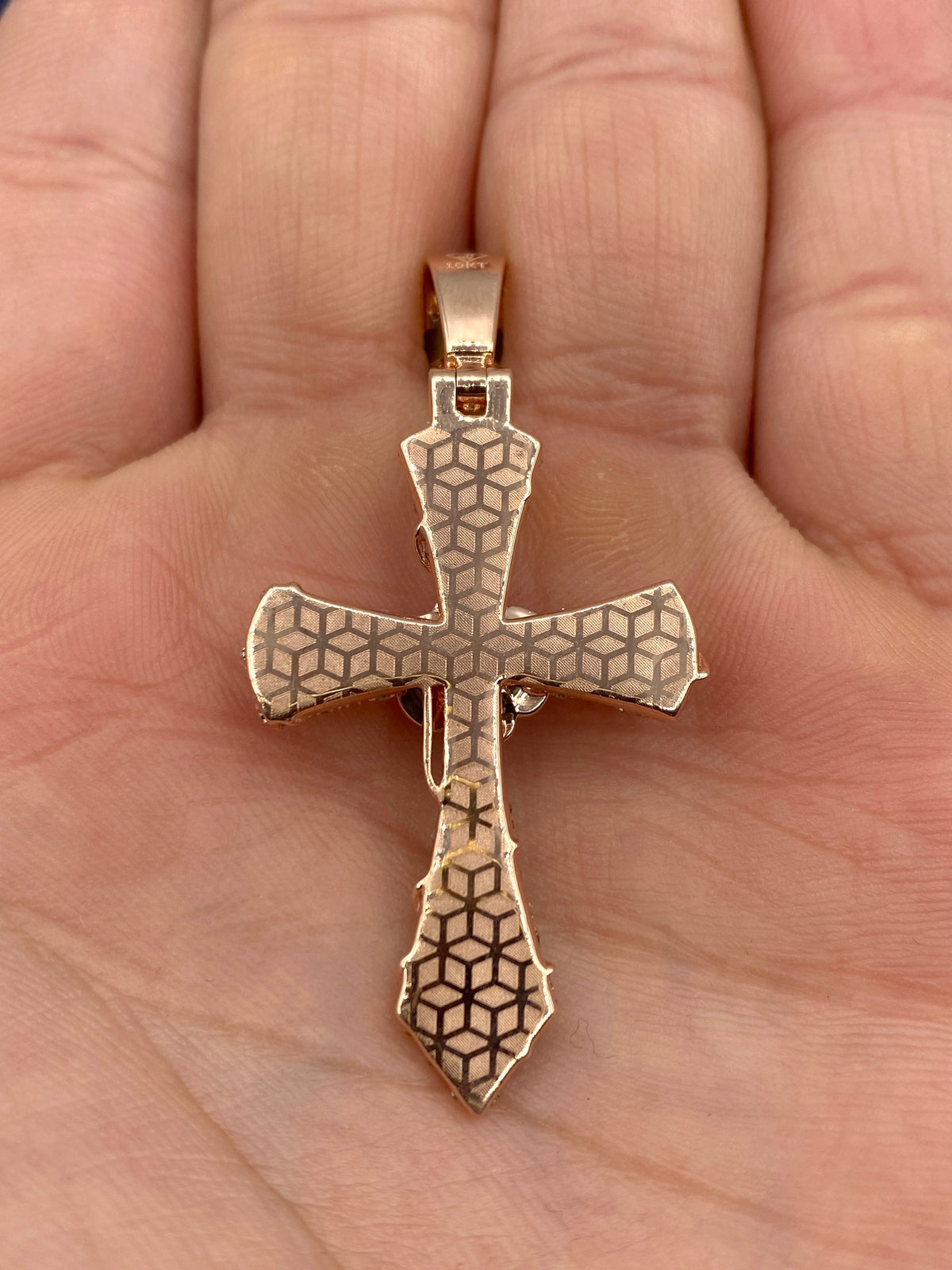 10K Gold La Rosa Cross Diamond Pendant - additional product view 4