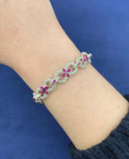 10K Gold Infinity Flower Diamond & Pink Gemstone Bracelet - additional product view 3