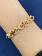 10K Gold Infinity Flower Diamond & Pink Gemstone Bracelet - additional product view 4