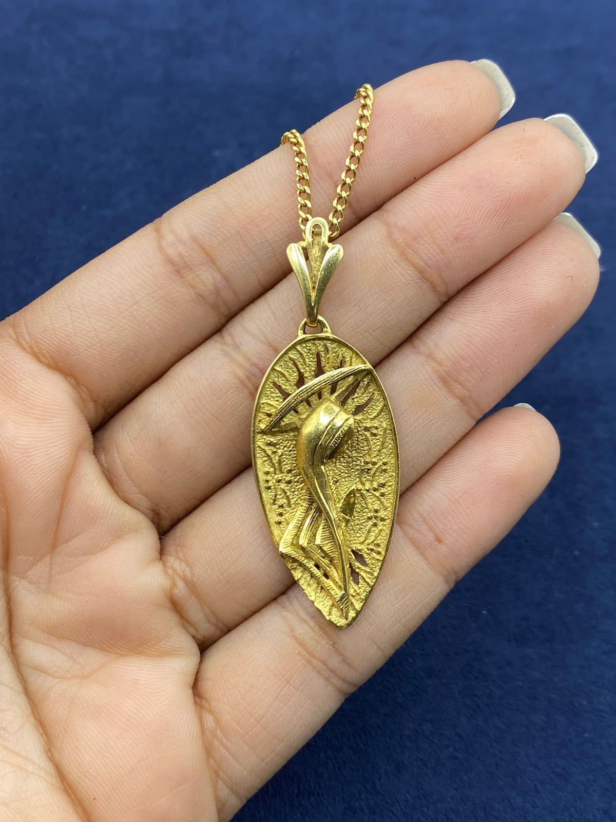Abstract Virgin Mary Italian Horn Pendant with Chain - main product photo