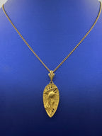 Abstract Virgin Mary Italian Horn Pendant with Chain - additional product view 3