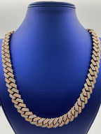 10K Gold Two-Tone Diamond Cuban Link Chain 16mm - additional product view 2