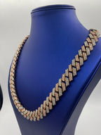 10K Gold Two-Tone Diamond Cuban Link Chain 16mm - additional product view 3