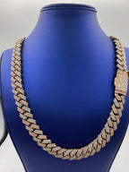 10K Gold Two-Tone Diamond Cuban Link Chain 16mm - additional product view 5