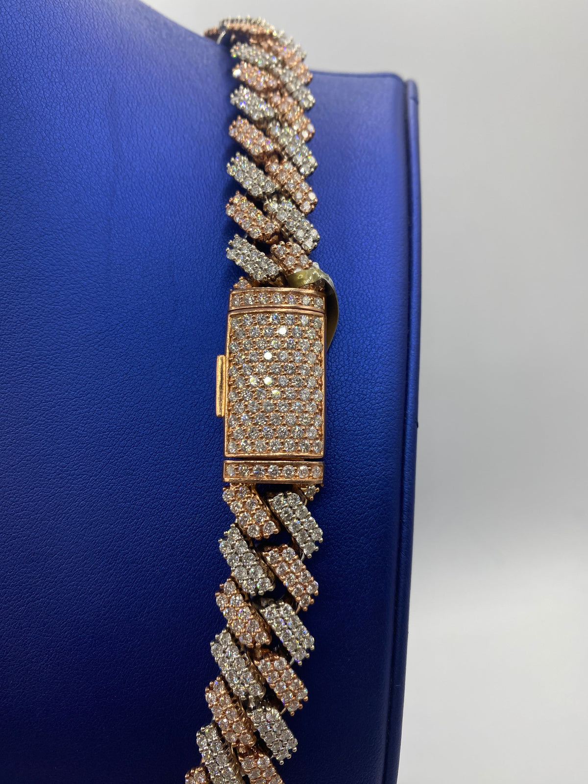 10K Gold Two-Tone Diamond Cuban Link Chain 16mm - additional product view 6