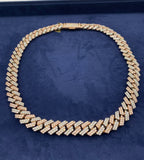 10K Gold Two-Tone Diamond Cuban Link Chain 16mm - additional product view 8