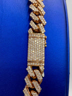 10K Rose Gold & Diamonds Cuban Link Chain 14mm - additional product view 7