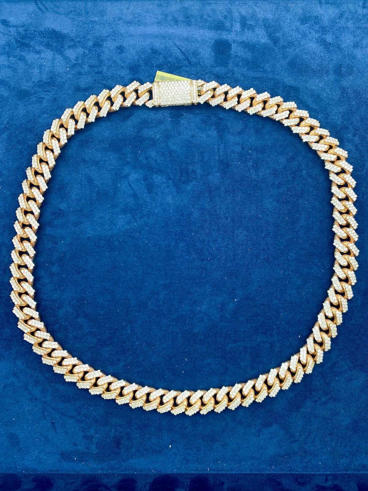 10K Rose Gold & Diamonds Cuban Link Chain 14mm - additional product view 9