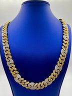 10K Two-Tone Gold & Diamonds Cuban Link 15.5mm Chain - additional product view 2
