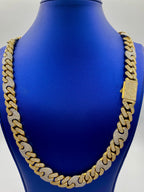 10K Two-Tone Gold & Diamonds Cuban Link 15.5mm Chain - additional product view 5