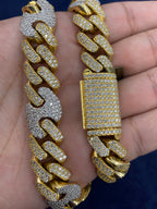 10K Two-Tone Gold & Diamonds Cuban Link 15.5mm Chain - additional product view 7