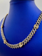 10K Gold Two-Tone & Diamonds Cuban Link 10mm Chain - additional product view 3