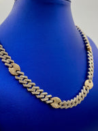 10K Gold Two-Tone & Diamonds Cuban Link 10mm Chain - additional product view 4
