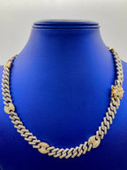 10K Gold Two-Tone & Diamonds Cuban Link 10mm Chain - additional product view 5