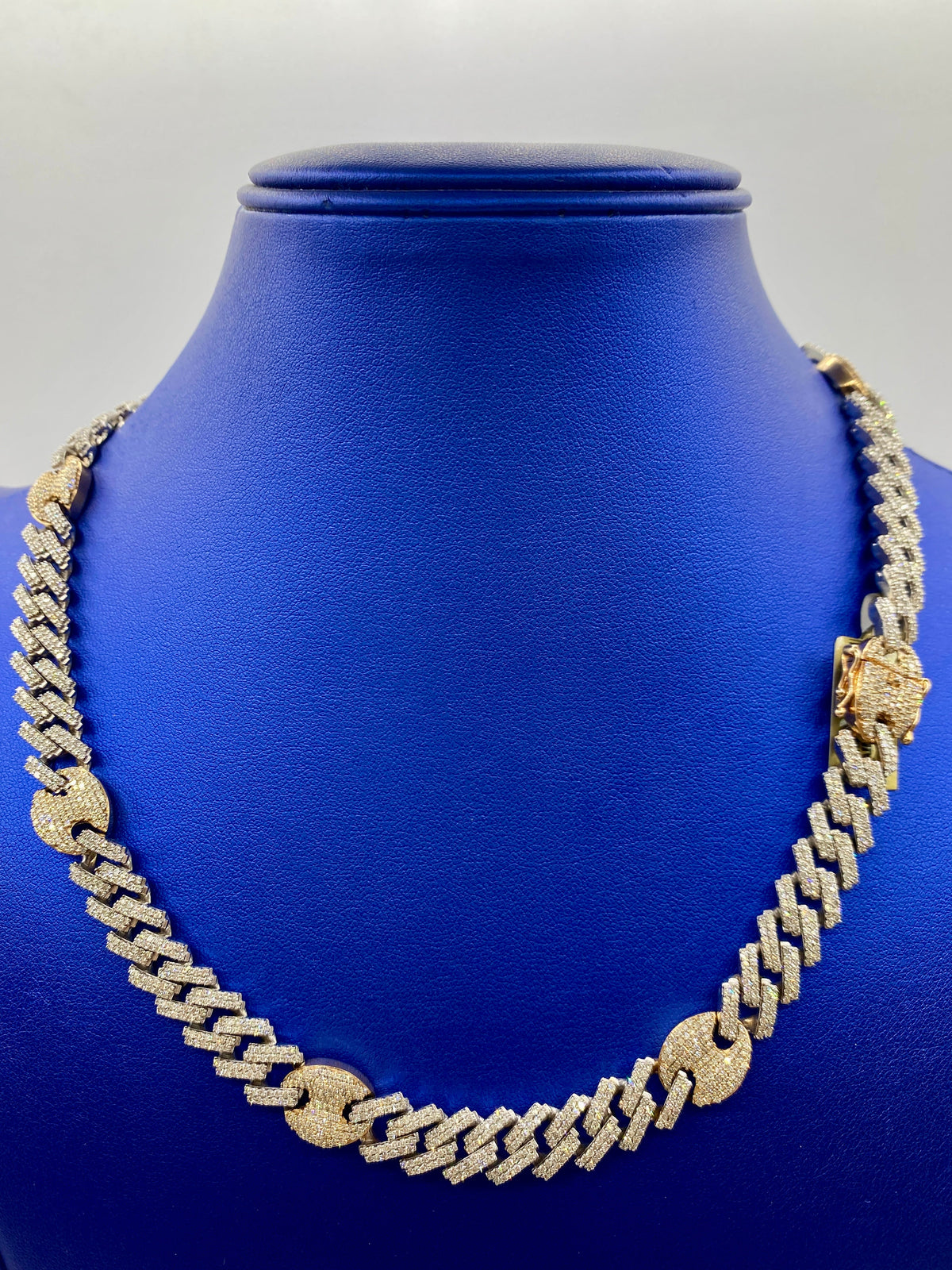 10K Gold Two-Tone & Diamonds Cuban Link 10mm Chain - additional product view 5