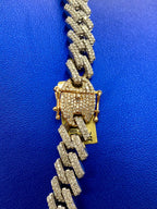 10K Gold Two-Tone & Diamonds Cuban Link 10mm Chain - additional product view 6