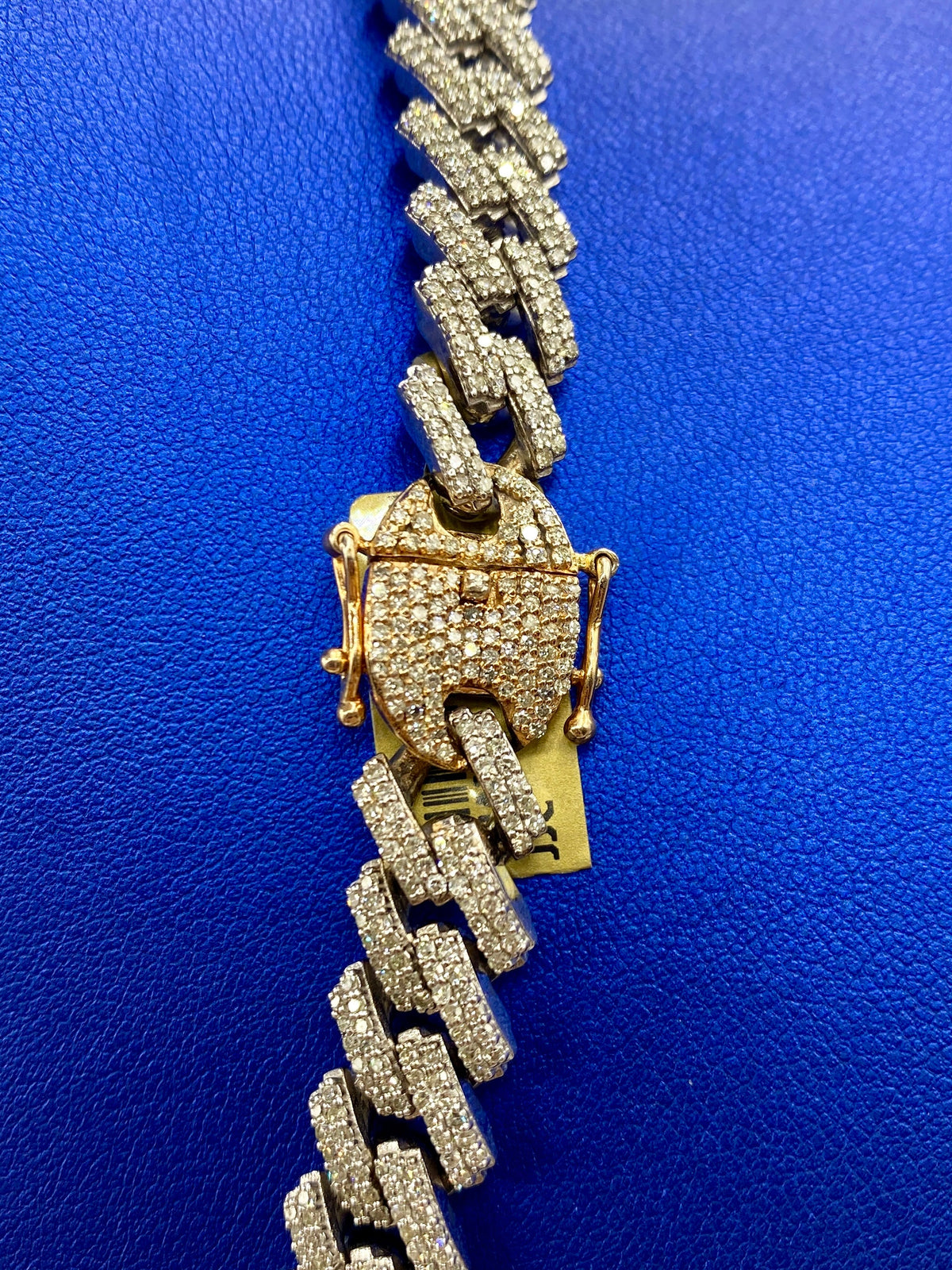10K Gold Two-Tone & Diamonds Cuban Link 10mm Chain - additional product view 6