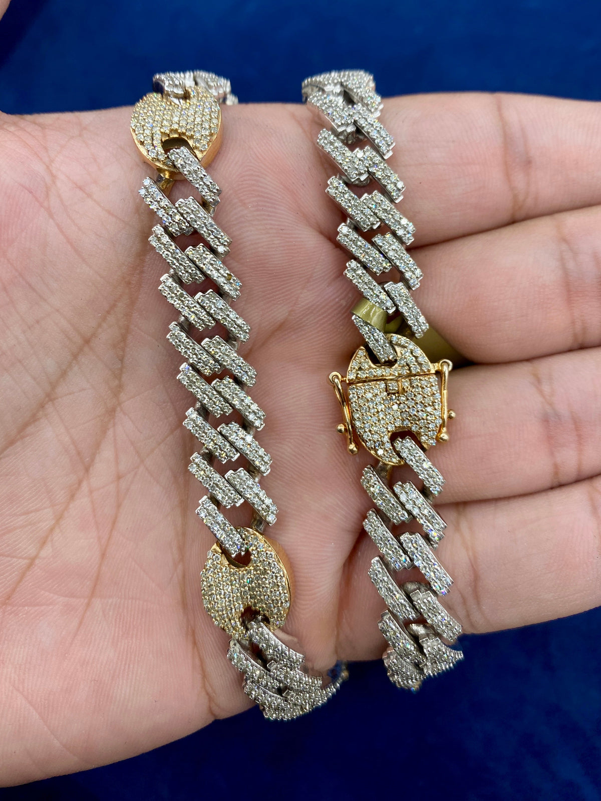 10K Gold Two-Tone & Diamonds Cuban Link 10mm Chain - additional product view 7