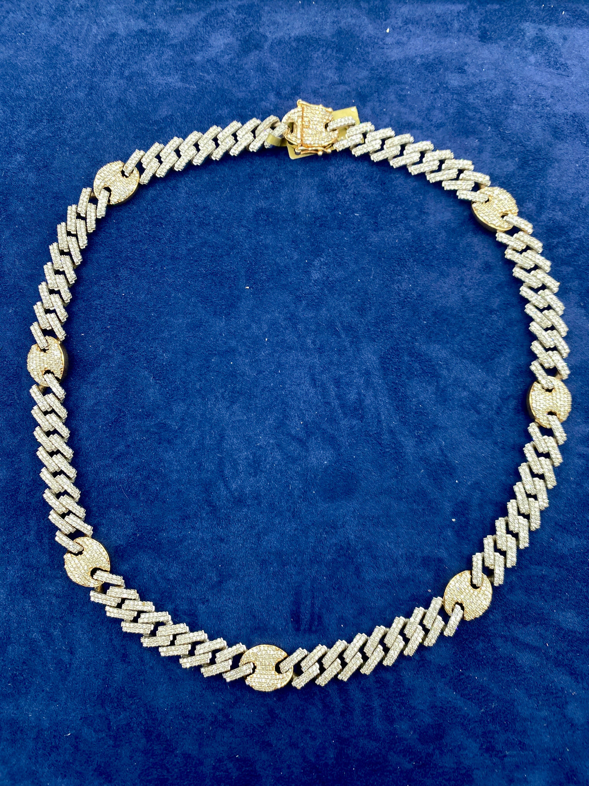 10K Gold Two-Tone & Diamonds Cuban Link 10mm Chain - additional product view 8