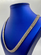 10K White Gold & Diamonds Cuban Link 10mm Chain - additional product view 3