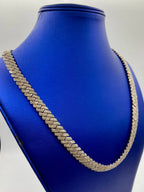10K White Gold & Diamonds Cuban Link 10mm Chain - additional product view 4