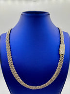 10K White Gold & Diamonds Cuban Link 10mm Chain - additional product view 5