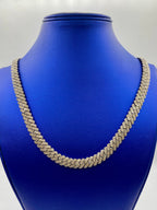 10K White Gold & Diamonds Cuban Link 10mm Chain - additional product view 2